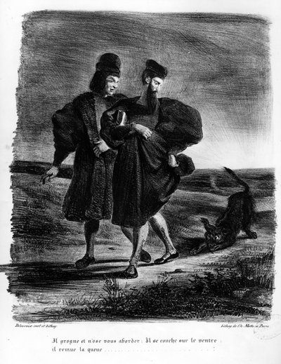 Faust and Wagner, Illustration for Faust by Goethe by Ferdinand Victor Eugene Delacroix